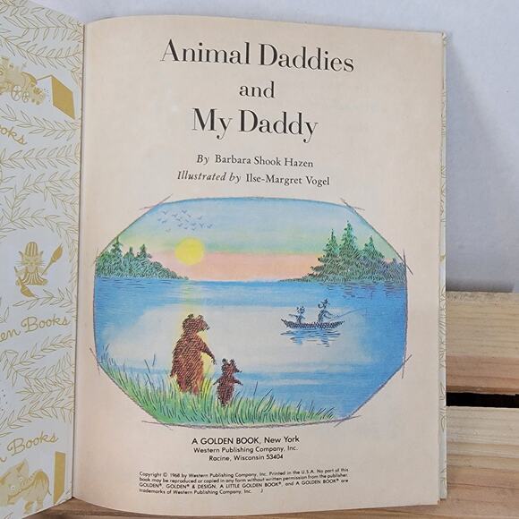 VINTAGE 2 Little Golden Books: Yes! Jesus Loves Me & Animal Daddies (hardback) - Picture 4 of 6